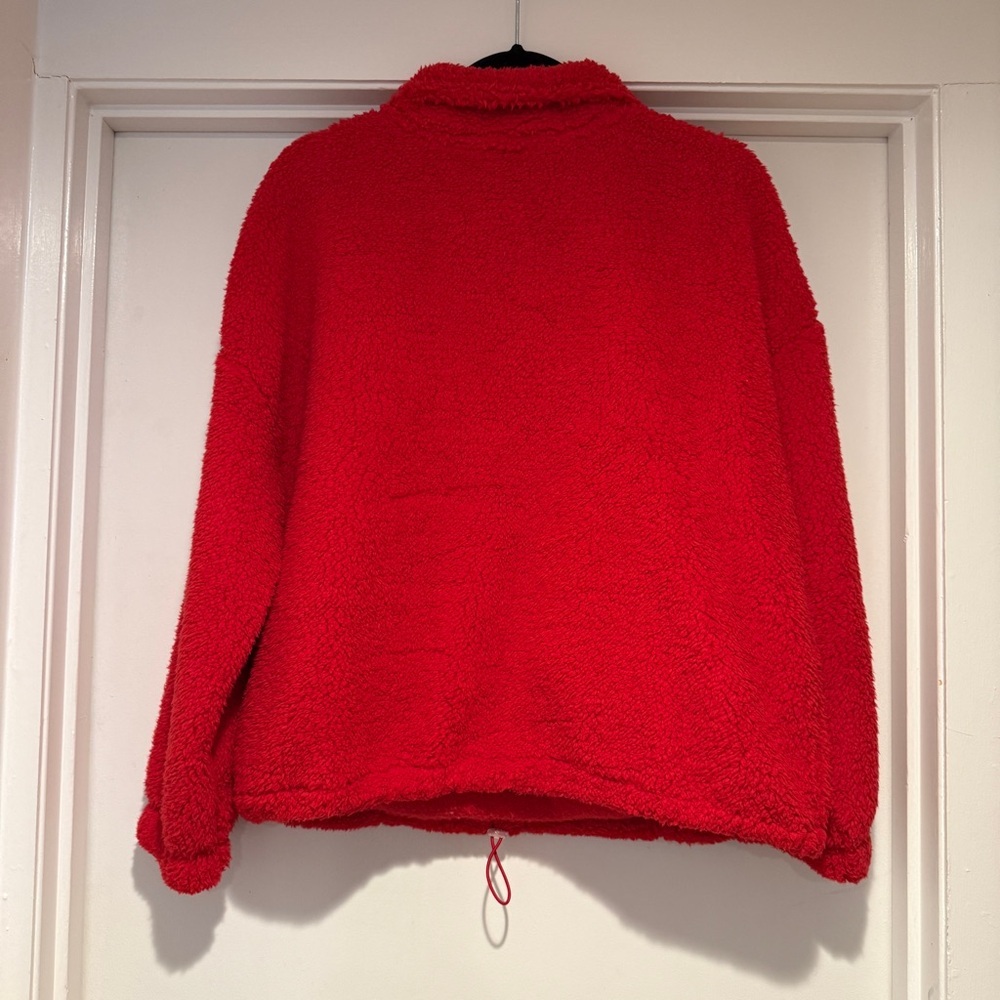 No Boundaries Red Sherpa Fleece Half-Zip Pullover — Size L - Picture 5 of 5